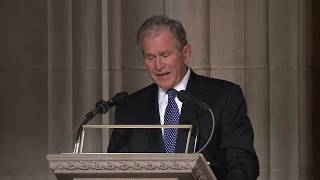 George W Bush cries during George HW Bushs eulogy [upl. by Dera]