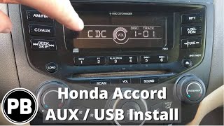 2003  2007 Honda Accord Factory Aux  USB Install [upl. by Ku]