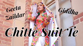 Chitte Suit Te White Suit  Geeta Zaildar  Giddha  Dance [upl. by Raddi]