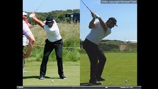 Jon Rahm golf swing  Long Iron faceon amp downtheline July 2017 [upl. by Navy994]