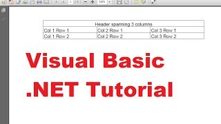 Visual Basic NET Tutorial 50  Add table into existing PDF using iTextSharp [upl. by Elyssa]