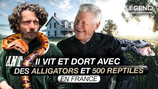 IL VIT ET DORT AVEC DES ALLIGATORS ET 500 REPTILES EN FRANCE [upl. by Toogood587]