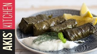 Greek Dolmades  Stuffed Vine Leaves  Akis Petretzikis [upl. by Silado]