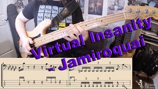 Jamiroquai  Virtual Insanity BASS COVER  with notation and tabs [upl. by Yzus]