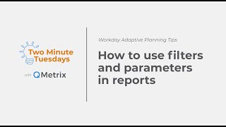 How to use filters and parameters in reports – Workday Adaptive Planning [upl. by Aridni]