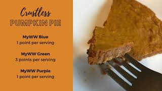 Weight Watchers Crustless Pumpkin Pie Recipe Video [upl. by Ettenotna854]