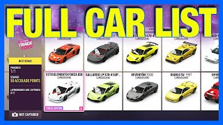 Forza Horizon 5  FULL CAR LIST  DLC CARS [upl. by Drofiar]