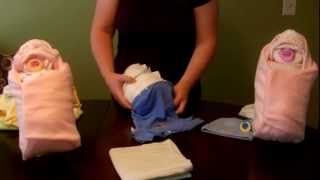 How to make a diaper quotSwaddle Babyquot Diaper Cake [upl. by Alyac]