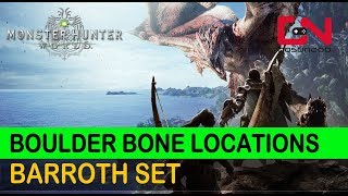 Monster Hunter World Boulder Bone Locations  Crafting Barroth Set [upl. by Aissatsana]