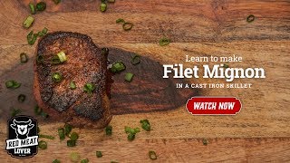 Filet Mignon Steak in Cast Iron Skillet  EASY STEAK RECIPE [upl. by Krm]