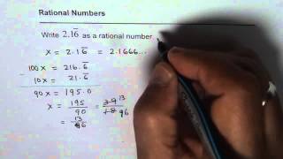 Write Repeating Decimals 21666 as Rational Numbers [upl. by Lepp]