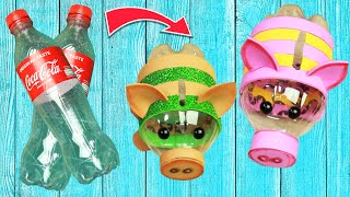 recycled craft ideas plastic bottles  How to make piglets with recycled plastic bottles [upl. by Lexie906]