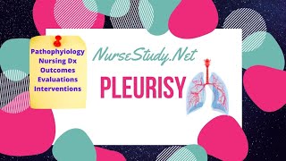 Pleurisy Pathophysiology Care Plan for Nursing Students NCLEX Help [upl. by Sabra]