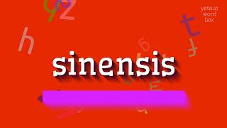 SINENSIS  HOW TO PRONOUNCE IT sinensis [upl. by Oluap806]