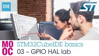 STM32CubeIDE basics  03 GPIO HAL lab [upl. by Dodie]