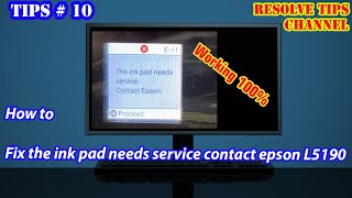 How to fix the Inks pad needs service Contact Epson L5190 [upl. by Nanyk23]