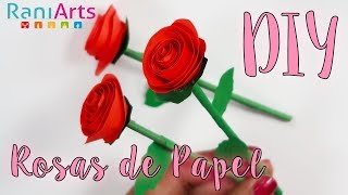 DIY  ROSAS DE PAPEL FÁCILES [upl. by Darcee963]