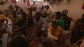 Desperation in Libyan prison for captured migrants [upl. by Meares]