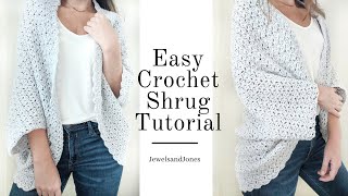 How to Crochet an Easy Shrug  Crochet Shrug Tutorial [upl. by Naik640]