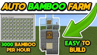 EASIEST Zero Tick AFK Bamboo Farm Tutorial  Minecraft Bedrock 120 [upl. by Ibby21]