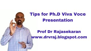 Tips for PhD Viva Voce presentation profdrrajasekaran research [upl. by Gertrud]