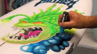 How to Paint a Surfboard with Posca Paint Pens  Kit and Course with Drew Brophy [upl. by Damalis]