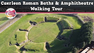 CAERLEON ROMAN BATHS amp AMPHITHEATRE WALES  Walking Tour  Pinned on Places [upl. by Schnapp]