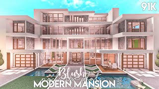 Blush Modern Mansion no large plot  Bloxburg Build [upl. by Xila]