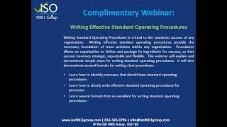 Writing Effective Standard Operating Procedures [upl. by Jovitta]