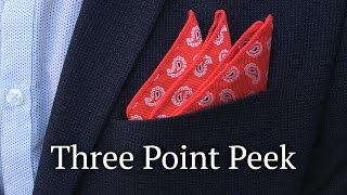 Three Point Peek  How to Fold a Pocket Square [upl. by Einahpit]