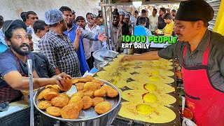 70 Rs UNLIMITED Street Food India 🇮🇳 Makhani Grain Dosa 😍 Hyderabadi Kachori Nizam Mirchi Wada [upl. by Eilac]