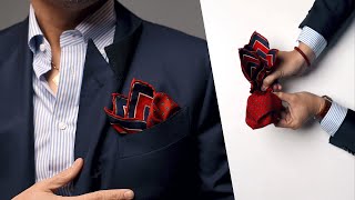 4 Classic Ways To Wear A Pocket Square  Instructions • Effortless Gent [upl. by Mehta]