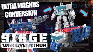 How to Convert Leader Class Ultra Magnus  War for Cybertron Siege  Transformers Official [upl. by Jacquette235]