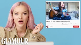 Dove Cameron Watches Fan Covers on YouTube  Glamour [upl. by Adelle]