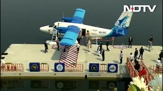 Ekta Diwas PM Modi Inaugurates Sabarmati Seaplane Service [upl. by Ardin902]