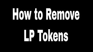 Pancake Swap Tutorial How To Remove LP Tokens From Liquidity Pools [upl. by Elwin770]