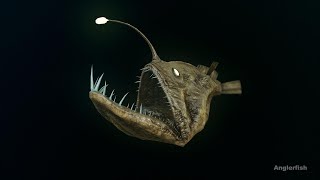 The Ugliest Anglerfish Attacks a Shrimp  Very Rare Footage 2021 [upl. by Ain943]