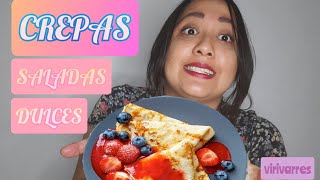 Como hacer Crepas  Dulces y Saladas [upl. by Ylil]