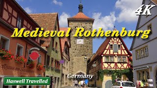 Rothenburg ob der Tauber Medieval Walled Old Town  Germany 4K Travel Video [upl. by Camila]