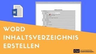 Word  Inhaltsverzeichnis erstellen  TUTORIAL [upl. by Ayahc381]