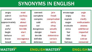 Learn 150 Common Synonyms Words in English to Improve your Vocabulary [upl. by Lyndel374]