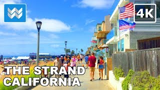 4K THE STRAND Walking Tour  Hermosa Beach to Manhattan Beach in South Bay California USA [upl. by Nolos]