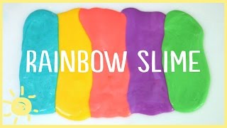 DIY  How to Make Slime WITHOUT Borax Rainbow Slime [upl. by Cherye]