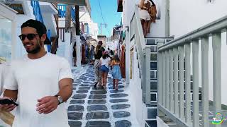 MYKONOS Greece Walking Tour Billionaires Holiday Hot Spot [upl. by Ennovaj]