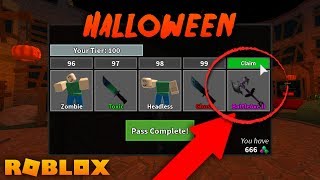 COMPLETING PASS and GETTING NEW HALLOWEEN GODLY KNIFE  MM2 Halloween Update [upl. by Lime]