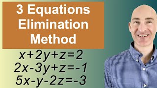 Solving Systems of 3 Equations Elimination [upl. by Gilberte]