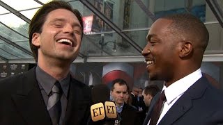 Anthony Mackie Crashes ET Interview Becomes Correspondent at Captain America Premiere [upl. by Sherwynd533]