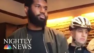 Outrage After Two Black Men Arrested At Philadelphia Starbucks  NBC Nightly News [upl. by Aicnelev]