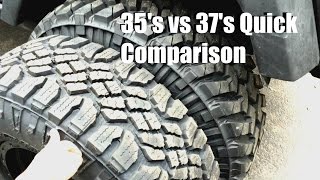 35s vs 37s Comparison Jeep Wrangler [upl. by Skelton]