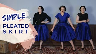 How to Make a Simple Pleated Skirt  Retro Sewing Project [upl. by Lukash830]